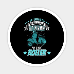 Alter Mann Roller Motorroller Moped Magnet